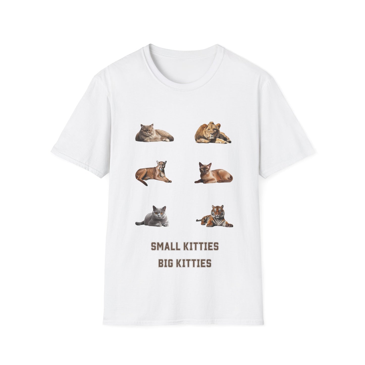 Unisex Softstyle, T-Shirt mit Aufschrift, Small Kitties Big Kitties, Katzen T-Shirt, Baumwoll T-Shirt, Aufschrift Shirt, Tierliebhaber Shirt