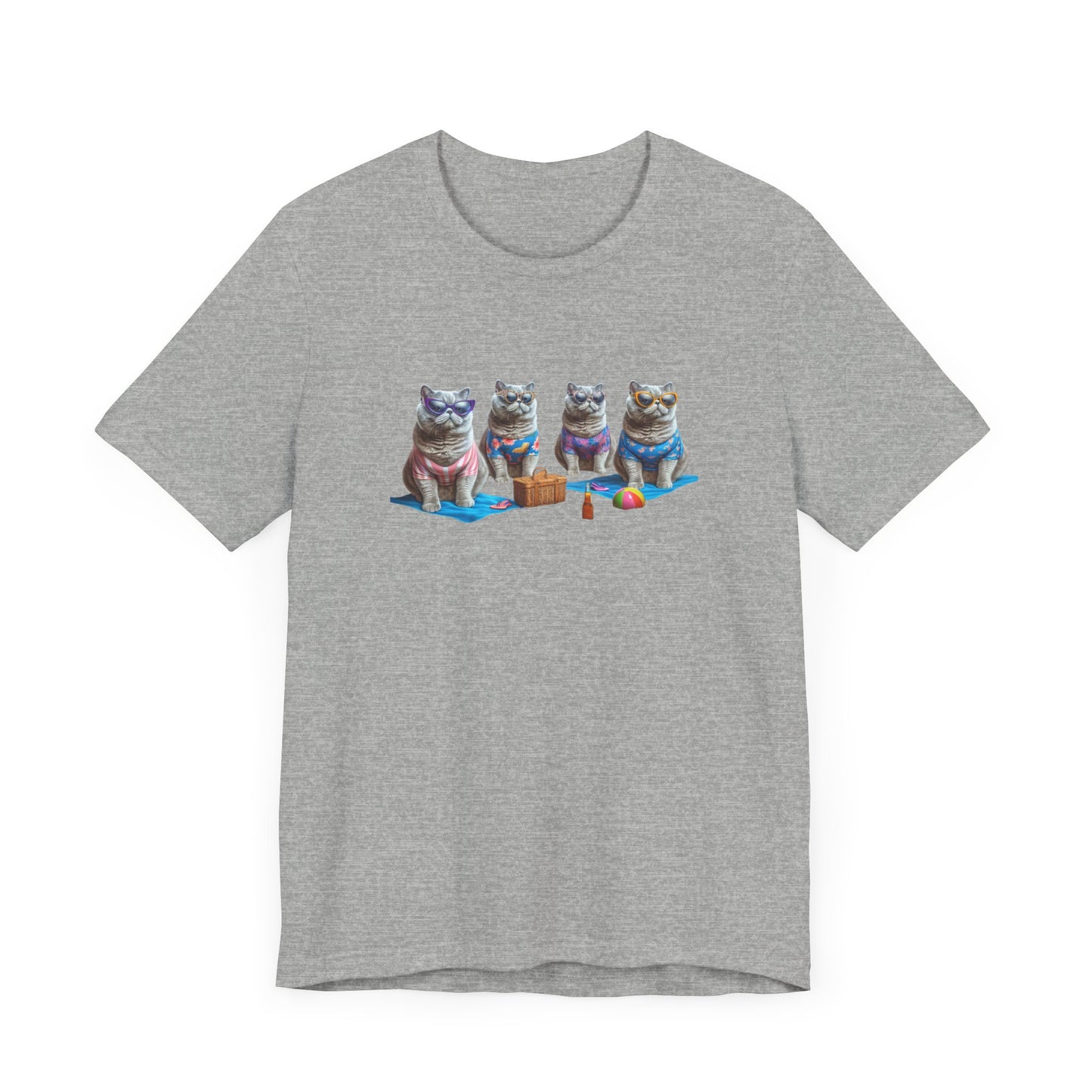 Unisex Jersey Short Sleeve TeBequemes klassisches Unisex-T-Shirt für Katzenliebhaber, monochromes T-Shirt, niedliches und kurzärmliges Katzenmotiv, Perserkatzen-T-Shirt