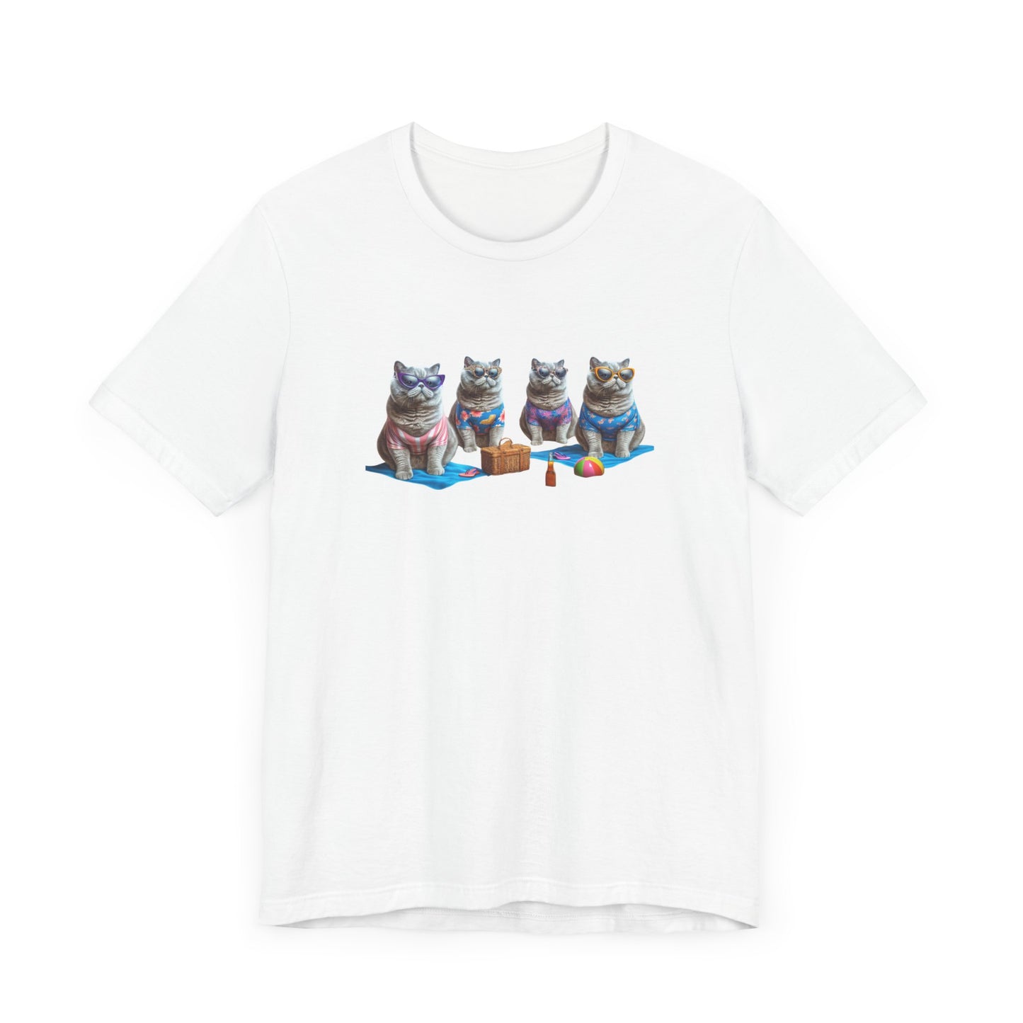 Unisex Jersey Short Sleeve TeBequemes klassisches Unisex-T-Shirt für Katzenliebhaber, monochromes T-Shirt, niedliches und kurzärmliges Katzenmotiv, Perserkatzen-T-Shirt