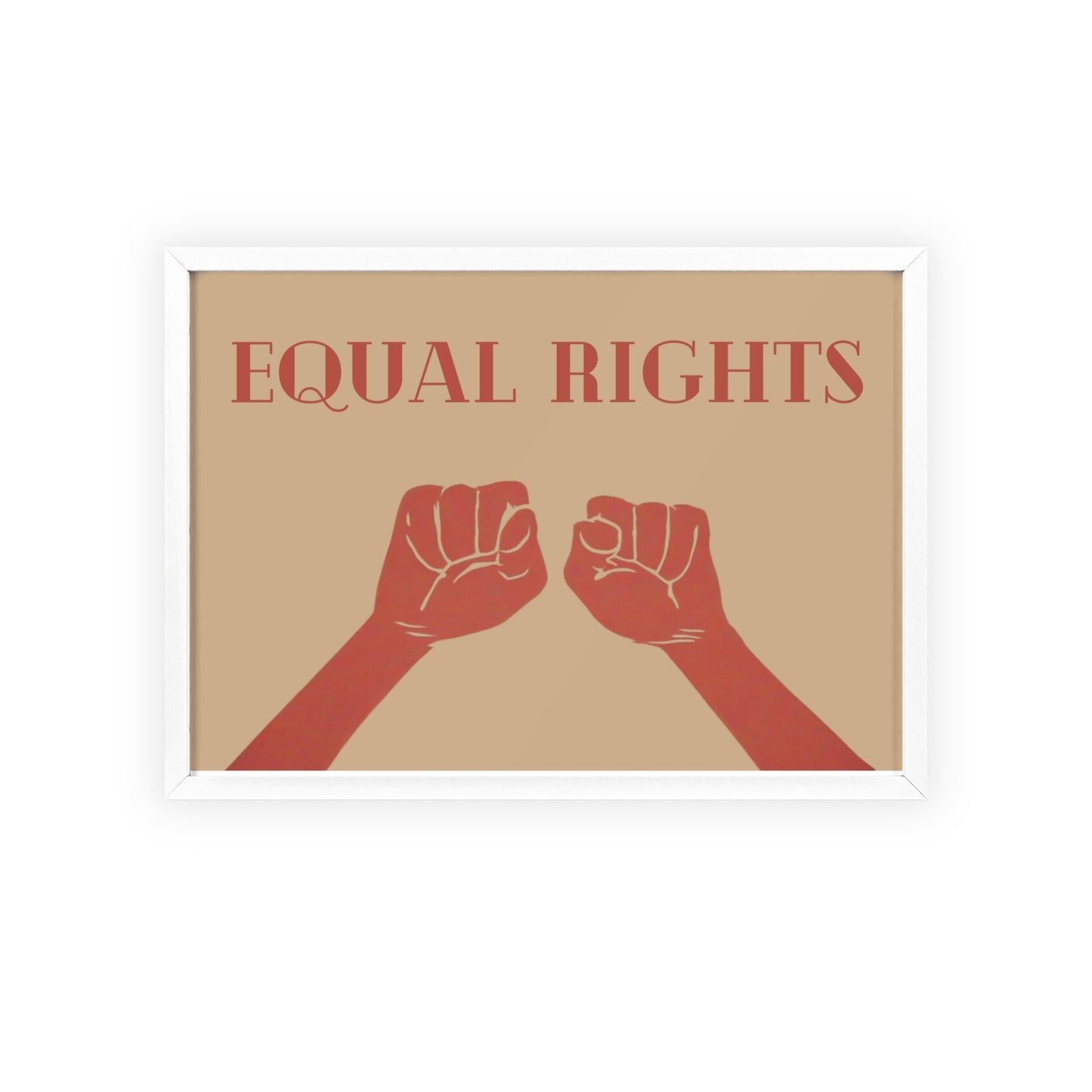 Wand-Manifest, Equal Rights Poster in Holzrahmen Schwarz und Weiß, Ästhetisches Poster Gleichberechtigung Wandkunst und Bürodekoration