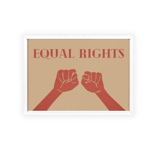 Wand-Manifest, Equal Rights Poster in Holzrahmen Schwarz und Weiß, Ästhetisches Poster Gleichberechtigung Wandkunst und Bürodekoration