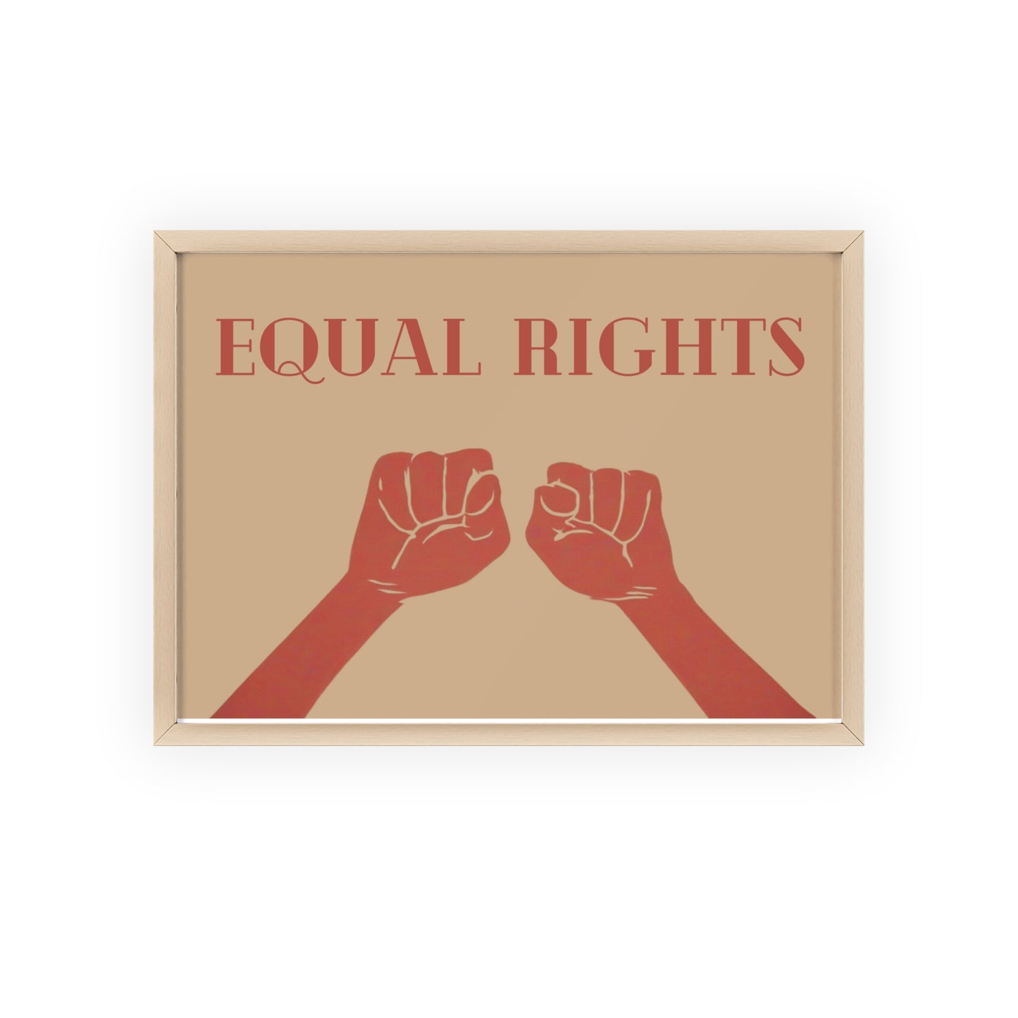 Wand-Manifest, Equal Rights Poster in Holzrahmen Schwarz und Weiß, Ästhetisches Poster Gleichberechtigung Wandkunst und Bürodekoration