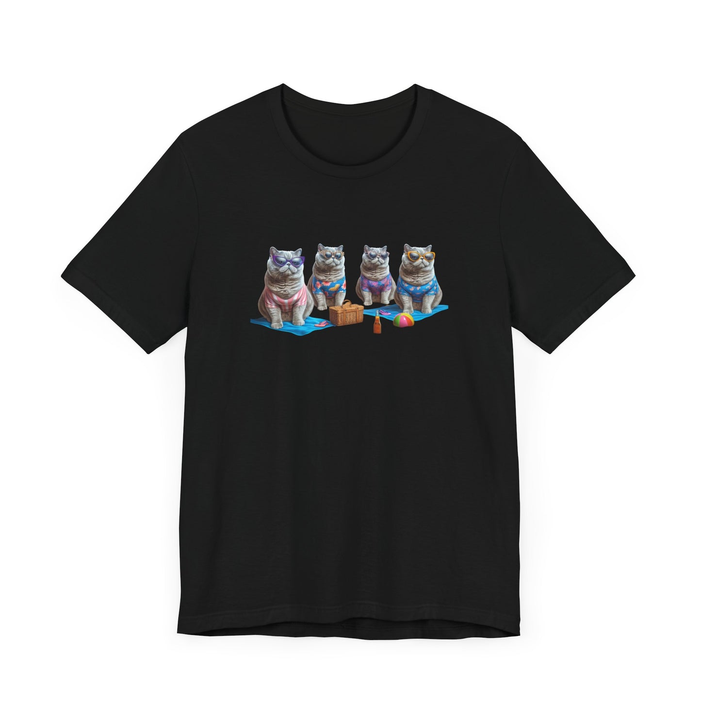 Unisex Jersey Short Sleeve TeBequemes klassisches Unisex-T-Shirt für Katzenliebhaber, monochromes T-Shirt, niedliches und kurzärmliges Katzenmotiv, Perserkatzen-T-Shirt