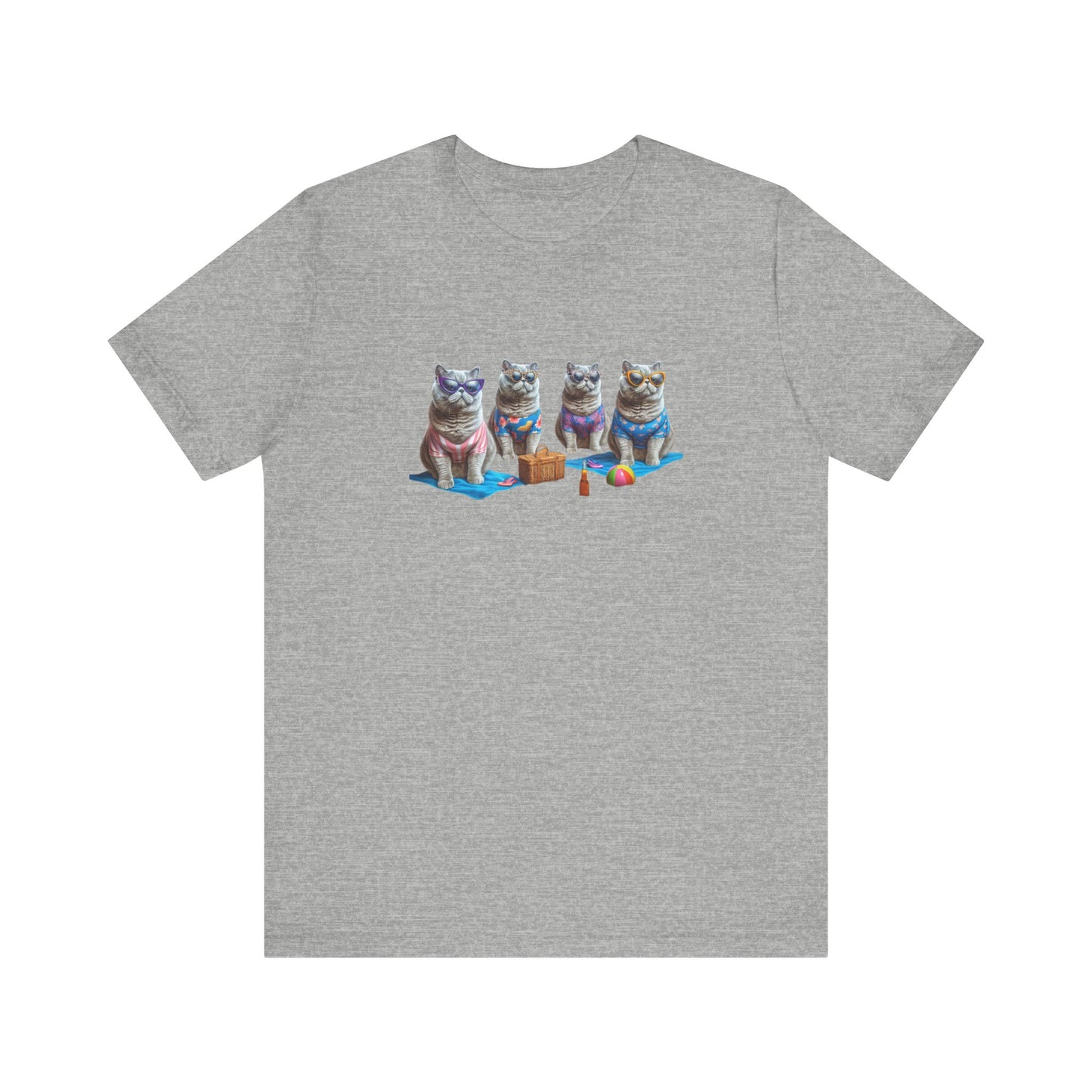 Unisex Jersey Short Sleeve TeBequemes klassisches Unisex-T-Shirt für Katzenliebhaber, monochromes T-Shirt, niedliches und kurzärmliges Katzenmotiv, Perserkatzen-T-Shirt